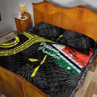 Vanuatu Penama Day Quilt Bed Set Grunge Flag Style - Polynesian Pride