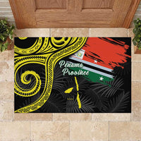 Vanuatu Penama Day Rubber Doormat Grunge Flag Style LT05 Black - Polynesian Pride
