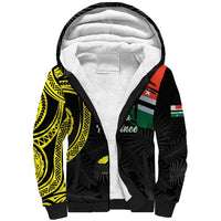 Personalised Vanuatu Penama Day Sherpa Hoodie Grunge Flag Style LT05 Unisex Black - Polynesian Pride