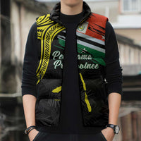 Personalised Vanuatu Penama Day Sleeveless Puffer Jacket Grunge Flag Style LT05 - Polynesian Pride