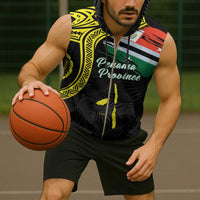 Personalised Vanuatu Penama Day Sleeveless Zip Hoodie Grunge Flag Style LT05 - Polynesian Pride
