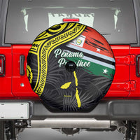 Vanuatu Penama Day Spare Tire Cover Grunge Flag Style - Polynesian Pride