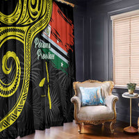 Vanuatu Penama Day Window Curtain Grunge Flag Style - Polynesian Pride