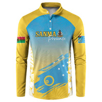Personalised Vanuatu Sanma Day Button Sweatshirt Special Style LT05 Yellow - Polynesian Pride