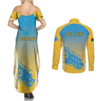 Personalised Vanuatu Sanma Day Couples Matching Summer Maxi Dress and Long Sleeve Button Shirt Special Style LT05 - Polynesian Pride