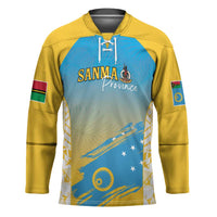 Personalised Vanuatu Sanma Day Hockey Jersey Special Style LT05 Unisex Yellow - Polynesian Pride