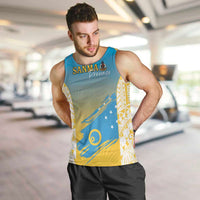 Personalised Vanuatu Sanma Day Men Tank Top Special Style LT05 Yellow - Polynesian Pride