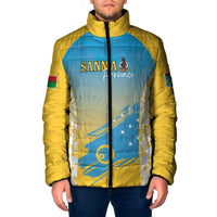 Personalised Vanuatu Sanma Day Padded Jacket Special Style LT05 Men Yellow - Polynesian Pride