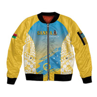 Personalised Vanuatu Sanma Day Sleeve Zip Bomber Jacket Special Style - Polynesian Pride