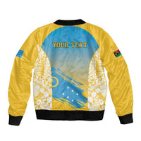 Personalised Vanuatu Sanma Day Sleeve Zip Bomber Jacket Special Style - Polynesian Pride