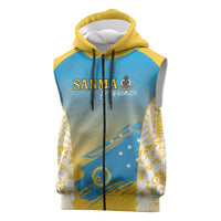 Personalised Vanuatu Sanma Day Sleeveless Zip Hoodie Special Style LT05 Yellow - Polynesian Pride