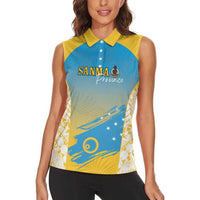 Personalised Vanuatu Sanma Day Women Sleeveless Polo Shirt Special Style LT05 - Polynesian Pride