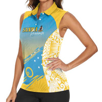 Personalised Vanuatu Sanma Day Women Sleeveless Polo Shirt Special Style LT05 - Polynesian Pride