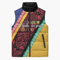 Love Torba PNG Day Sleeveless Puffer Jacket Together We Grow - Polynesian Pride