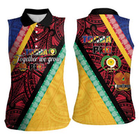 Love Torba PNG Day Women Sleeveless Polo Shirt Together We Grow - Polynesian Pride