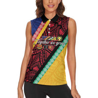Love Torba PNG Day Women Sleeveless Polo Shirt Together We Grow - Polynesian Pride
