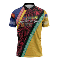 Love Torba PNG Day Zipper Polo Shirt Together We Grow LT05 Colorful - Polynesian Pride