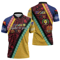 Love Torba PNG Day Zipper Polo Shirt Together We Grow LT05 - Polynesian Pride