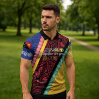 Love Torba PNG Day Zipper Polo Shirt Together We Grow LT05 - Polynesian Pride