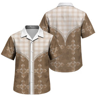 Beige Hawaii Paniolo Quilt Motif Family Matching Summer Maxi Dress and Hawaiian Shirt LT05 Son's Shirt Beige - Polynesian Pride