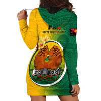 Papua New Guinea Enga Province Hoodie Dress Mix Coat Of Arms Polynesian Pattern LT05 - Polynesian Pride