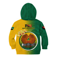 Papua New Guinea Enga Province Kid Hoodie Mix Coat Of Arms Polynesian Pattern LT05 - Polynesian Pride