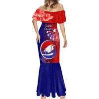 Papua New Guinea Central Province Mermaid Dress Mix Coat Of Arms Polynesian Pattern LT05 - Polynesian Pride