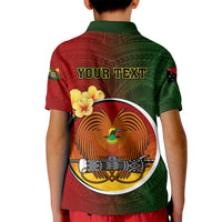 Personalized Papua New Guinea Chimbu Province Kid Polo Shirt Mix Coat Of Arms Polynesian Pattern LT05 - Polynesian Pride