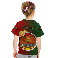 Personalized Papua New Guinea Chimbu Province Kid T Shirt Mix Coat Of Arms Polynesian Pattern LT05 - Polynesian Pride