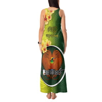 Papua New Guinea Oro Province Tank Maxi Dress Mix Coat Of Arms Polynesian Pattern LT05 - Polynesian Pride