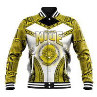 Personalised Niue The Rock Of Polynesia Baseball Jacket Peniamina Gospel Day Yellow Version LT05 Unisex Yellow - Polynesian Pride