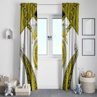 Niue The Rock Of Polynesia Window Curtain Peniamina Gospel Day Yellow Version LT05 - Polynesian Pride