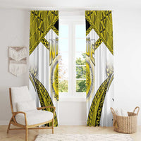 Niue The Rock Of Polynesia Window Curtain Peniamina Gospel Day Yellow Version LT05 - Polynesian Pride