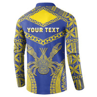 Personalised Niue The Rock Of Polynesia Button Sweatshirt Peniamina Gospel Day Blue Version LT05 - Polynesian Pride