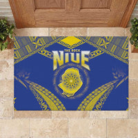 Niue The Rock Of Polynesia Rubber Doormat Peniamina Gospel Day Blue Version LT05 Blue - Polynesian Pride