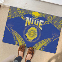 Niue The Rock Of Polynesia Rubber Doormat Peniamina Gospel Day Blue Version LT05 - Polynesian Pride