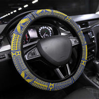Niue The Rock Of Polynesia Steering Wheel Cover Peniamina Gospel Day Blue Version LT05 Universal Fit Blue - Polynesian Pride