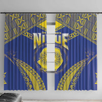 Niue The Rock Of Polynesia Window Curtain Peniamina Gospel Day Blue Version LT05 With Hooks Blue - Polynesian Pride