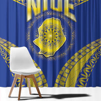 Niue The Rock Of Polynesia Window Curtain Peniamina Gospel Day Blue Version LT05 - Polynesian Pride