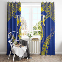 Niue The Rock Of Polynesia Window Curtain Peniamina Gospel Day Blue Version LT05 - Polynesian Pride