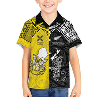 Custom New Zealand Maori And Niue Hiapo Hawaiian Shirt Lizard And Coconut Crab Together LT05 - Polynesian Pride