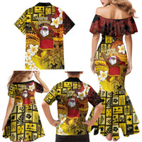 Papua New Guinea Retro Christmas Family Matching Mermaid Dress and Hawaiian Shirt Hamamas Krismas - Polynesian Pride