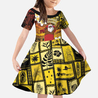 Papua New Guinea Retro Christmas Family Matching Off Shoulder Maxi Dress and Hawaiian Shirt Hamamas Krismas - Polynesian Pride