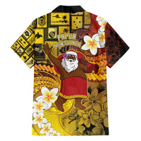 Papua New Guinea Retro Christmas Family Matching Off Shoulder Maxi Dress and Hawaiian Shirt Hamamas Krismas - Polynesian Pride