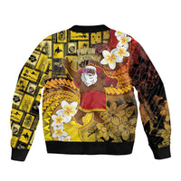 Papua New Guinea Retro Christmas Sleeve Zip Bomber Jacket Hamamas Krismas - Polynesian Pride