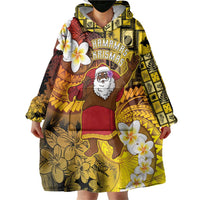Papua New Guinea Retro Christmas Wearable Blanket Hoodie Hamamas Krismas - Polynesian Pride