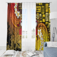 Papua New Guinea Retro Christmas Window Curtain Hamamas Krismas - Polynesian Pride