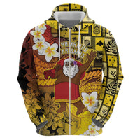 Papua New Guinea Retro Christmas Zip Hoodie Hamamas Krismas - Polynesian Pride