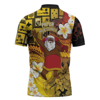 Papua New Guinea Retro Christmas Zipper Polo Shirt Hamamas Krismas LT05 - Polynesian Pride