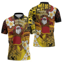 Papua New Guinea Retro Christmas Zipper Polo Shirt Hamamas Krismas LT05 - Polynesian Pride